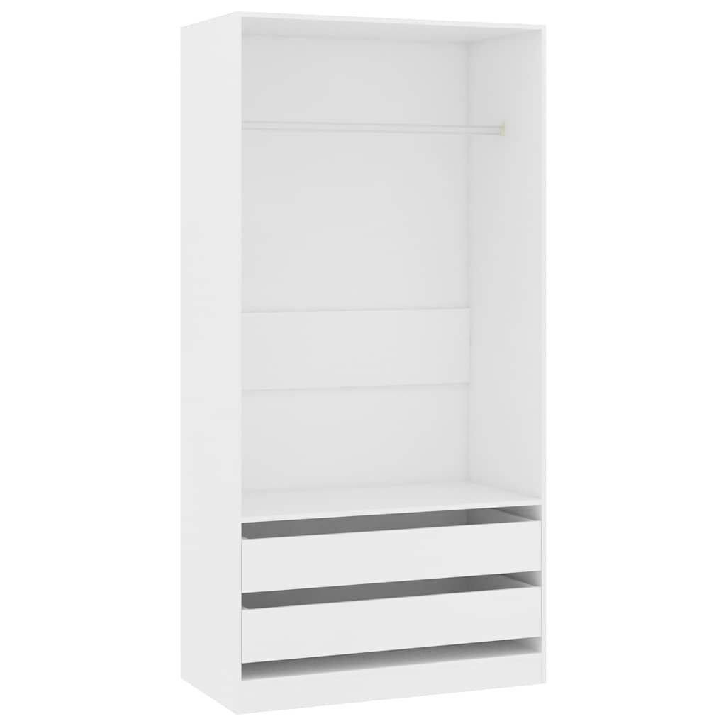 vidaXL Ντουλάπα Λευκή 100 x 50 x 200 εκ. από Επεξ. Ξύλο