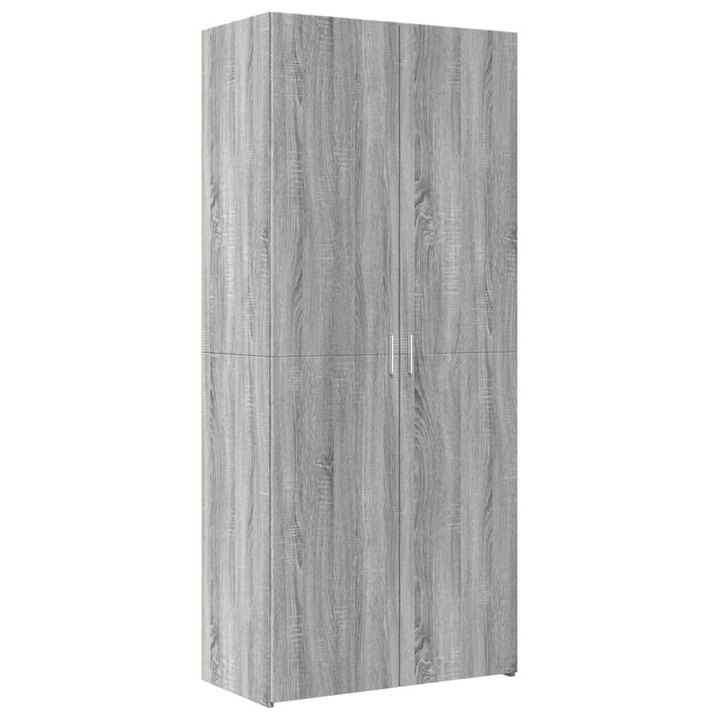 vidaXL Ραφιέρα με Ντουλάπια Γκρι Sonoma 80x42,5x225εκ Επεξ. Ξύλο