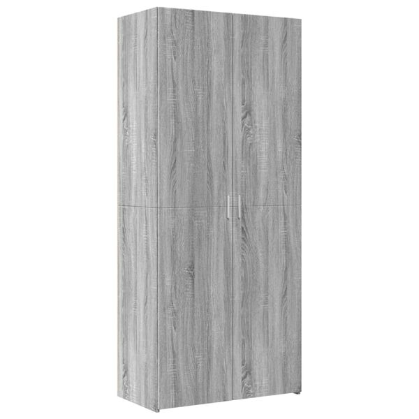 vidaXL Ραφιέρα με Ντουλάπια Γκρι Sonoma 80x42,5x225εκ Επεξ. Ξύλο