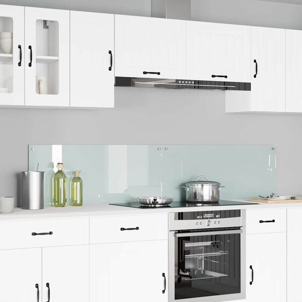 vidaXL Πίσω Πάνελ Κουζίνας Λευκό 100 x 40 cm σκληρυμένο γυαλί