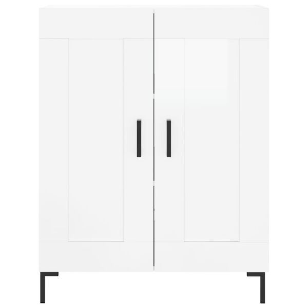 vidaXL Ντουλάπι Γυαλιστερό Λευκό 69,5x34x90 εκ. Επεξεργασμένο Ξύλο
