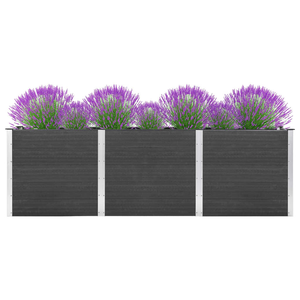 vidaXL Ζαρντινιέρα Υπερυψωμένη Γκρι 300 x 100 x 91 εκ. από WPC