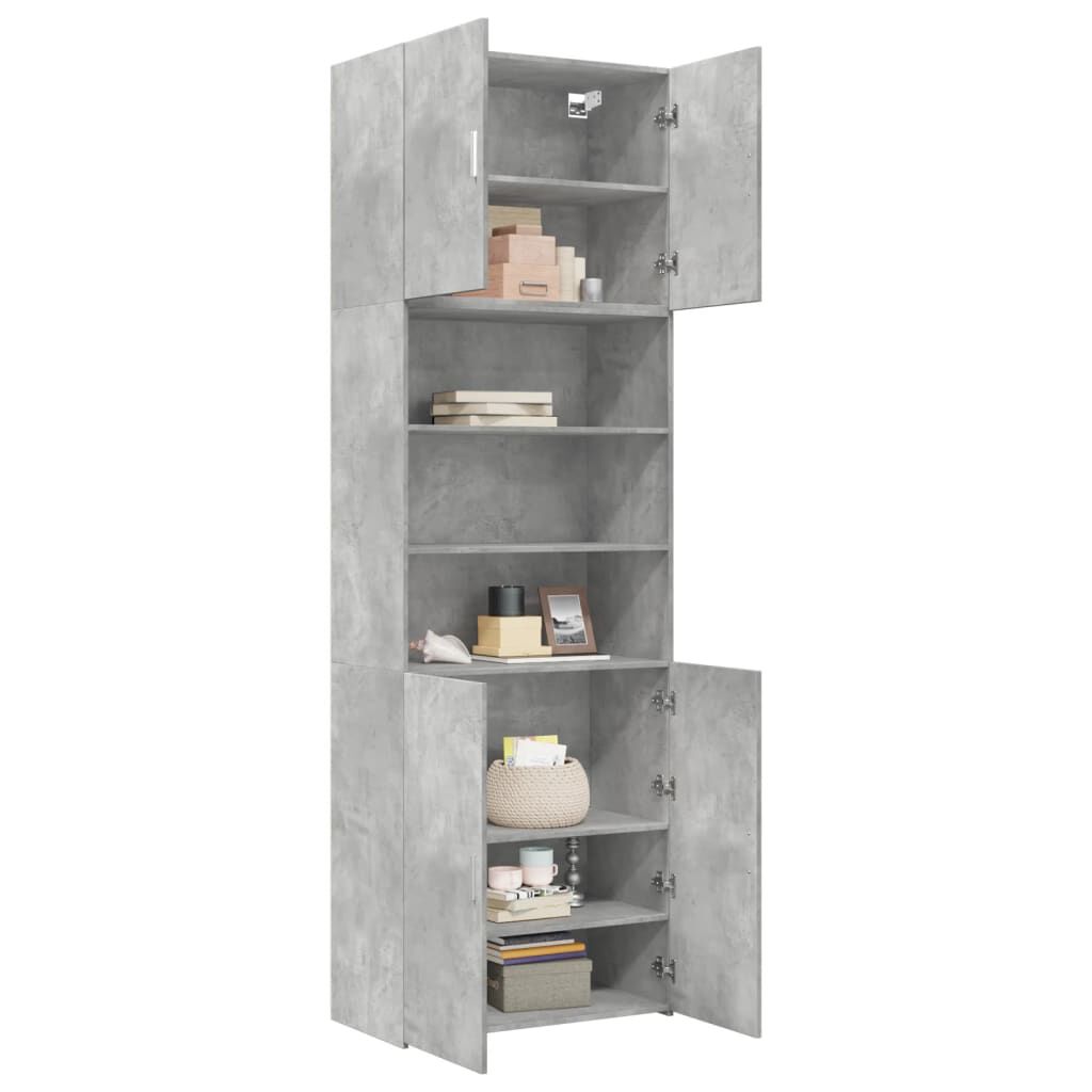 vidaXL Ντουλάπι Γκρι Σκυροδέματος 80x42,5x249 εκ. Επεξεργασμένο Ξύλο