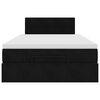 vidaXL Οθωμανικό κρεβάτι με στρώμα Μαύρο 120x190 cm Velvet