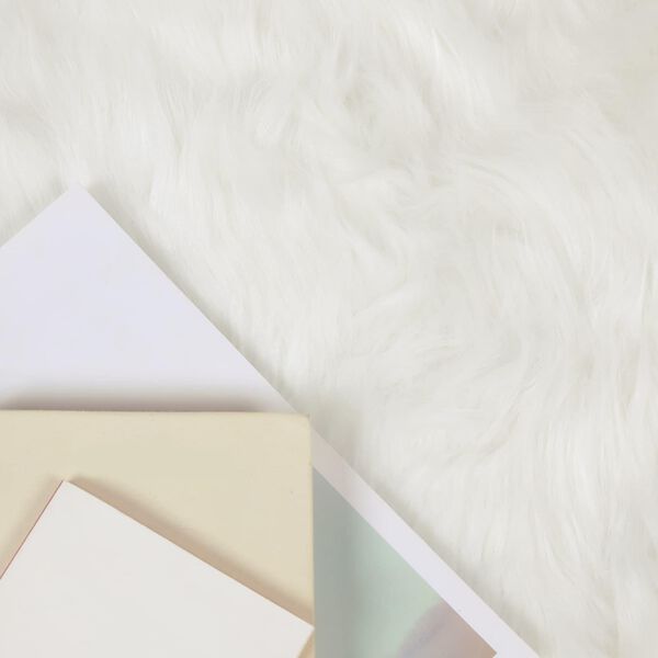 vidaXL Ψεύτικο Δέρμα Προβάτου Χαλί Tafalla Λευκό 50 x 80 cm