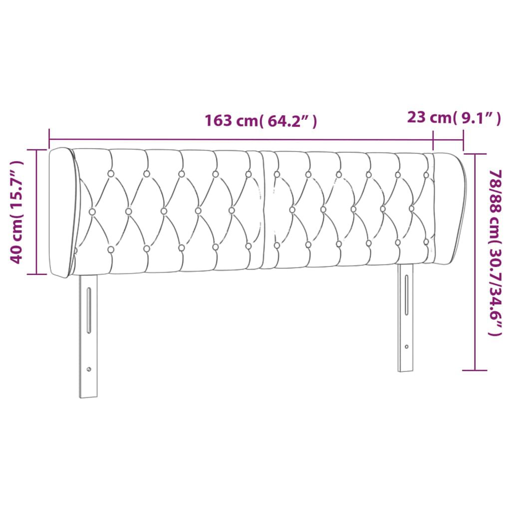 vidaXL Κεφαλάρι με Πτερύγια Ροζ 163x23x78/88 εκ. Βελούδινο