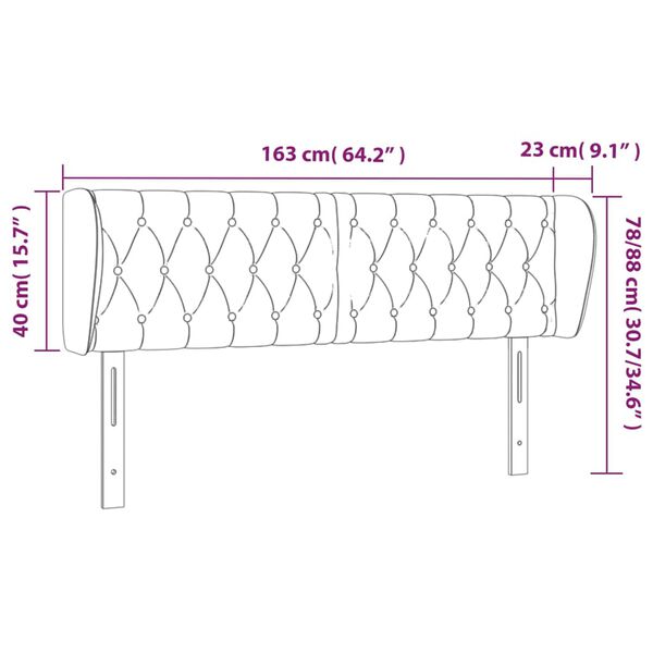 vidaXL Κεφαλάρι με Πτερύγια Ροζ 163x23x78/88 εκ. Βελούδινο