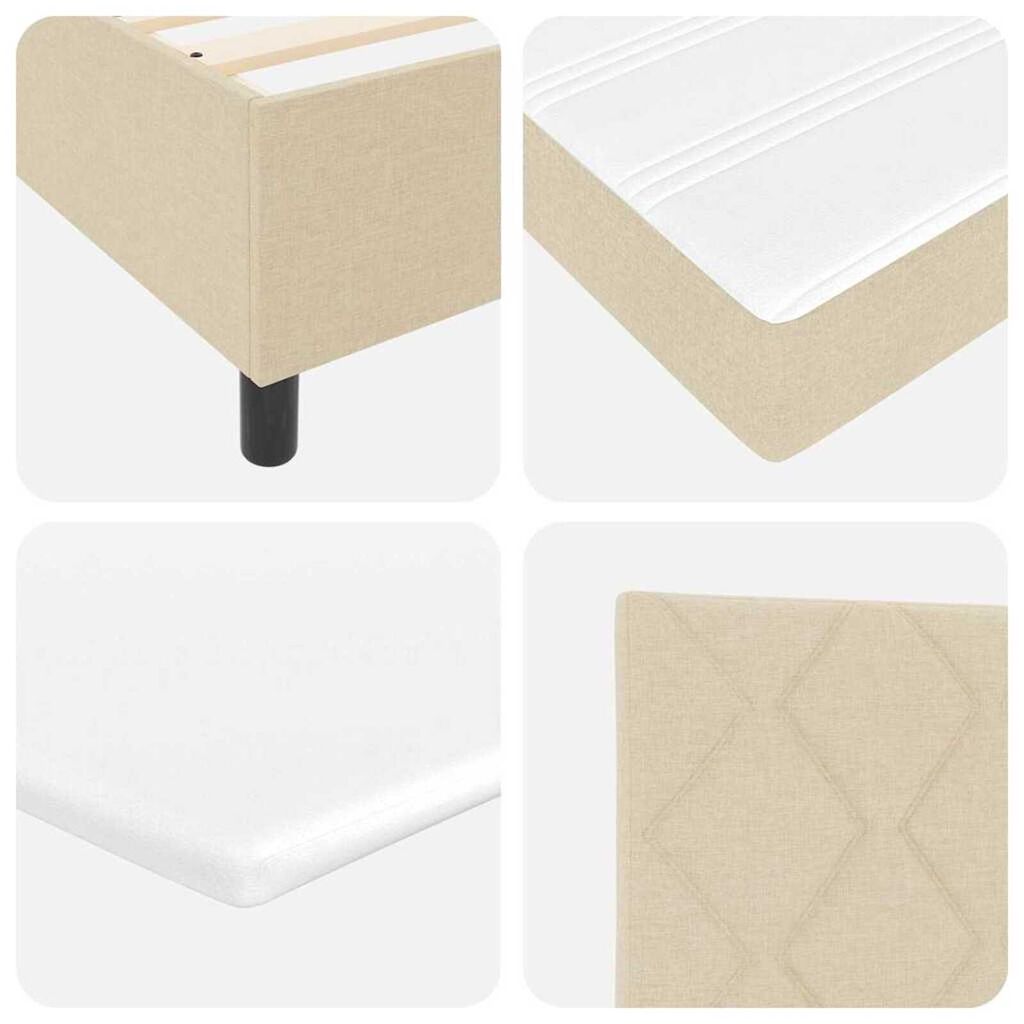 vidaXL Κρεβάτι με ελατήρια με στρώμα Κρεμ 90 x 190 cm ύφασμα