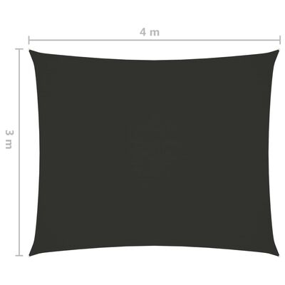 vidaXL Πανί Σκίασης Ορθογώνιο Ανθρακί 3 x 4 μ. από Ύφασμα Oxford