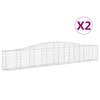 vidaXL Συρματοκιβώτια Τοξωτά 2 τεμ. 400x30x60/80 εκ. Γαλβαν. Ατσάλι