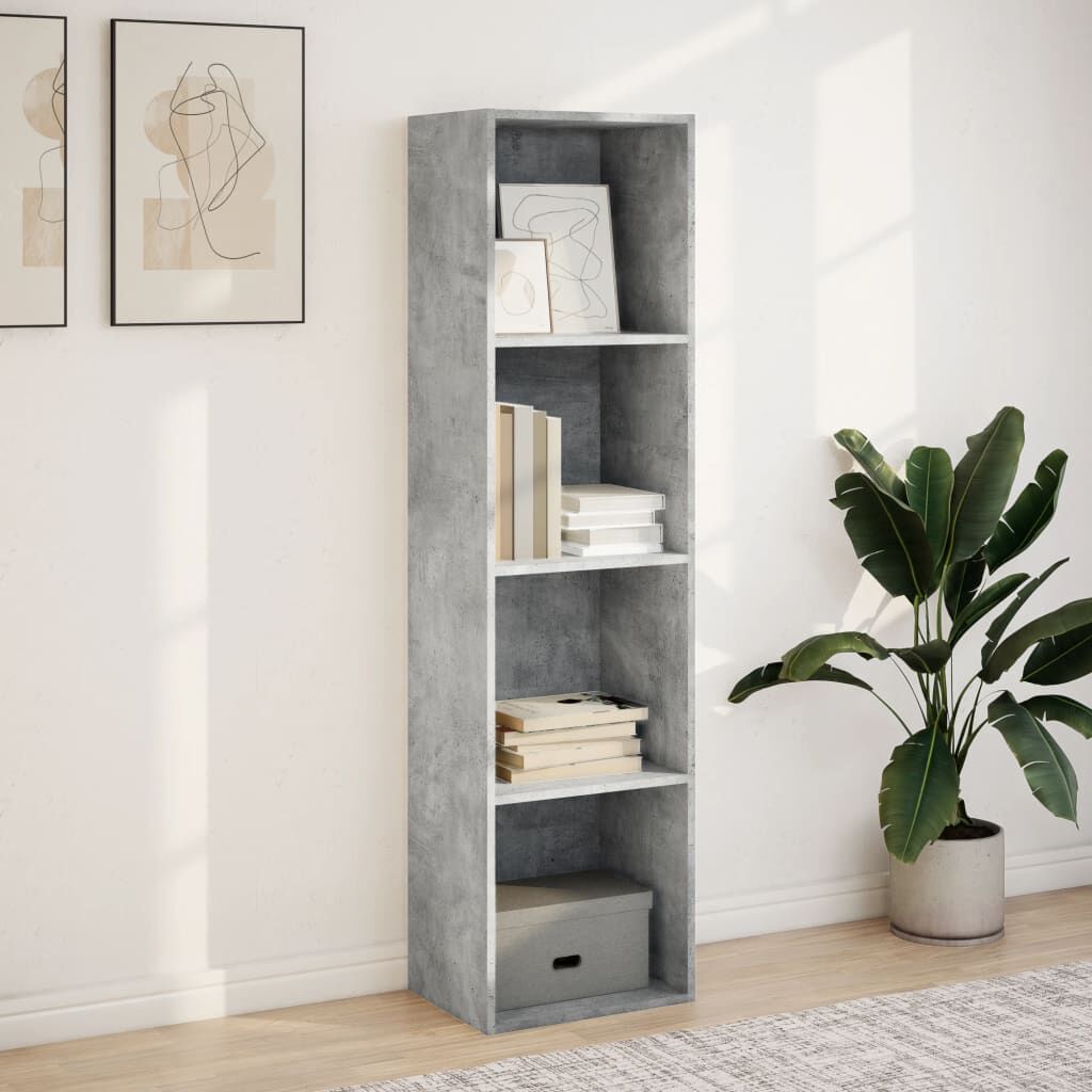 vidaXL Βιβλιοθήκη Γκρι Σκυροδέματος 40x30x152 εκ. Επεξεργ. Ξύλο