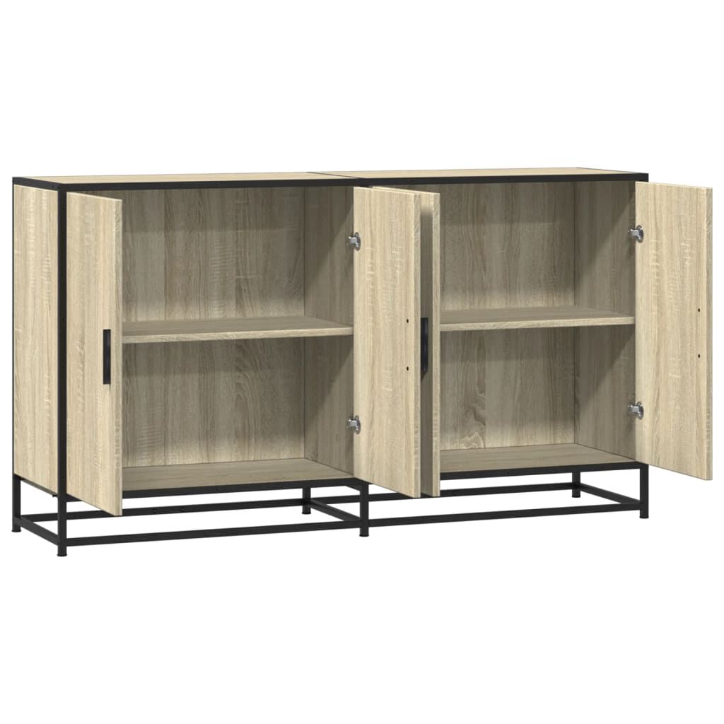 vidaXL Sideboard Sonoma Oak 134x35x76 cm Κατασκευασμένο ξύλο