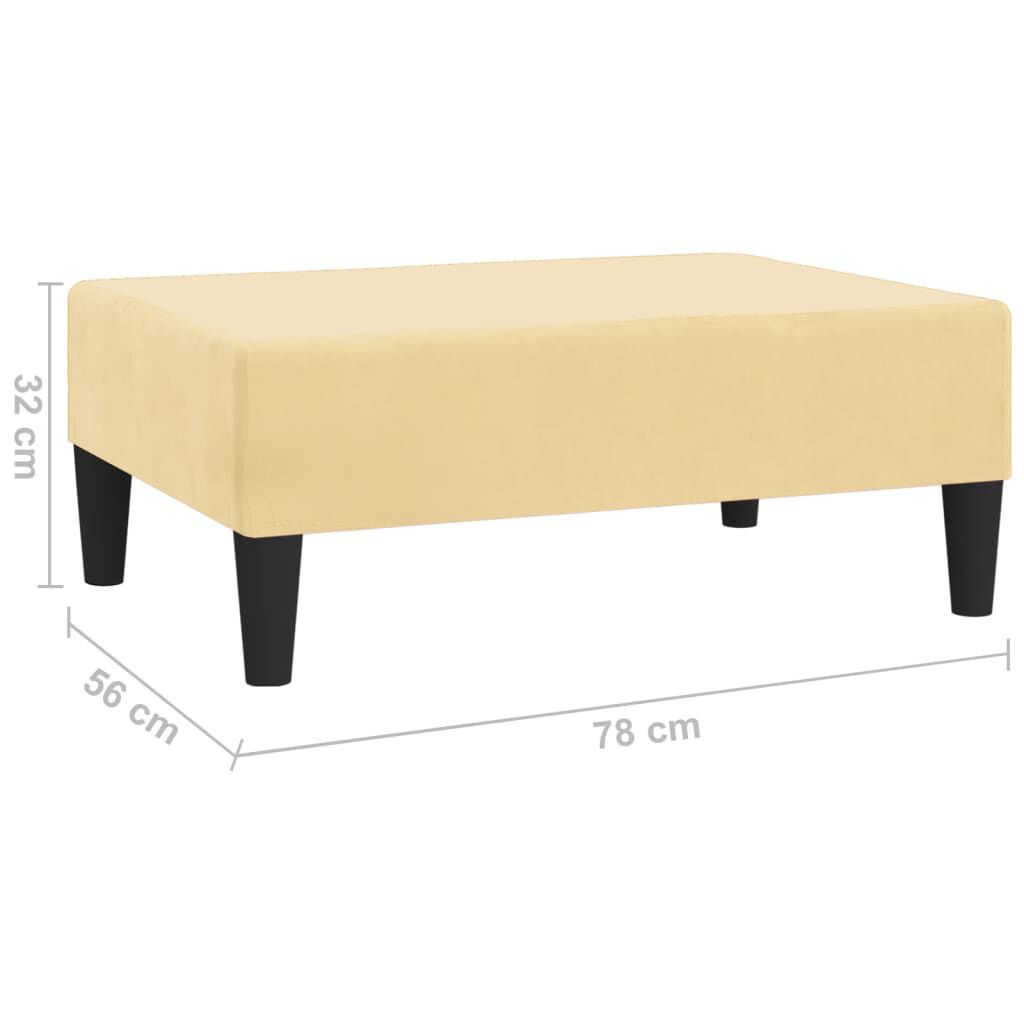 vidaXL Σκαμπό/Υποπόδιο Κρεμ 78 x 56 x 32 εκ. Βελούδινο