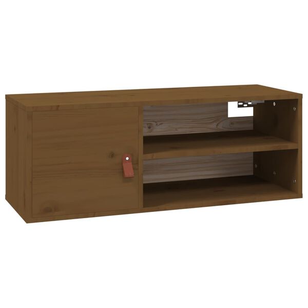 vidaXL Ντουλάπι Τοίχου Καφέ Μελί 80x30x30 εκ. από Μασίφ Ξύλο Πεύκου