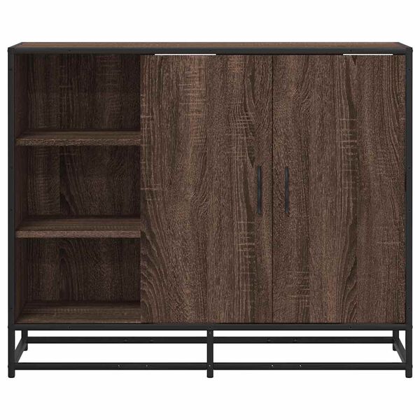 vidaXL Sideboard καφέ δρυς 92x35x76 cm Ξύλινο μηχανουργικό ξύλο