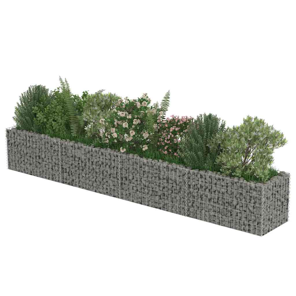 vidaXL Συρματοκιβώτιο-Γλάστρα Υπερυψωμένη 360x50x50 εκ. Γαλβ. Χάλυβας