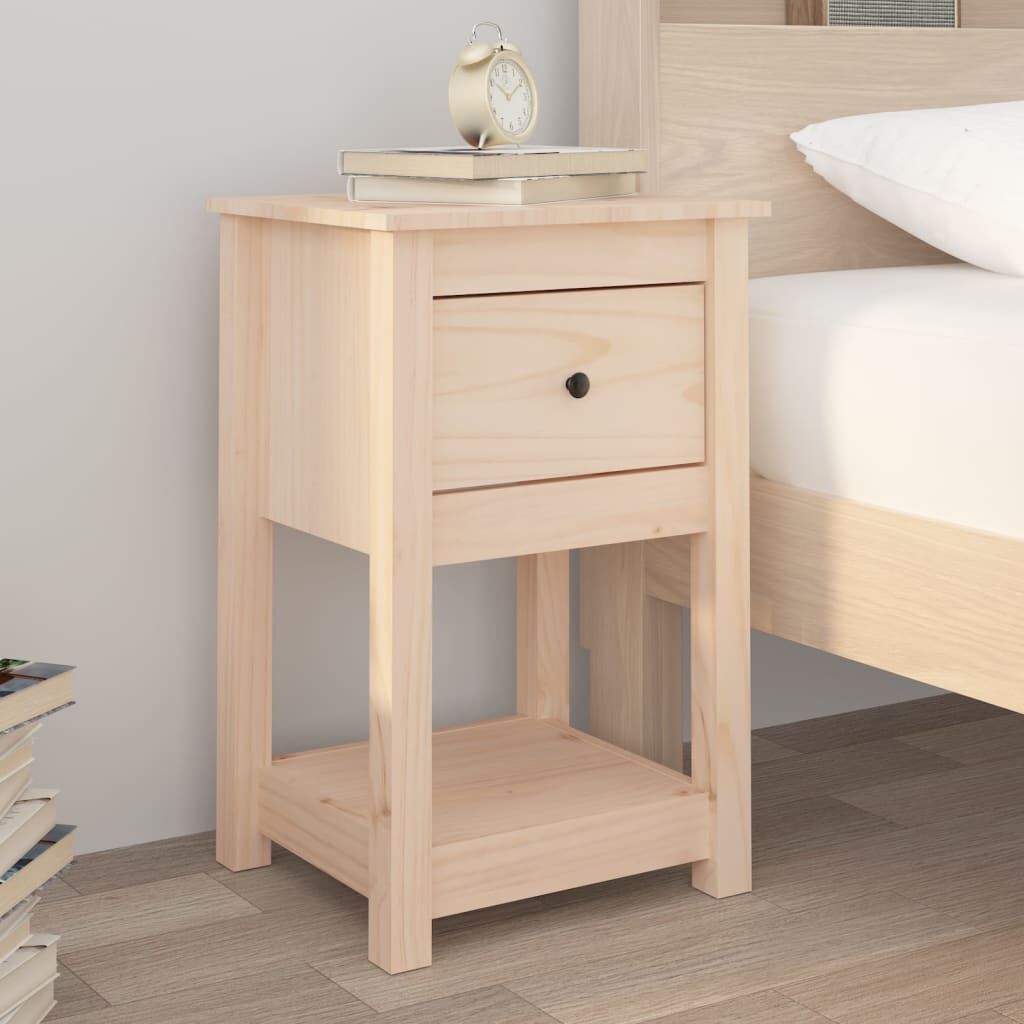vidaXL Κομοδίνα 2 τεμ. 40 x 35 x 61,5 εκ. από Μασίφ Ξύλο Πεύκου