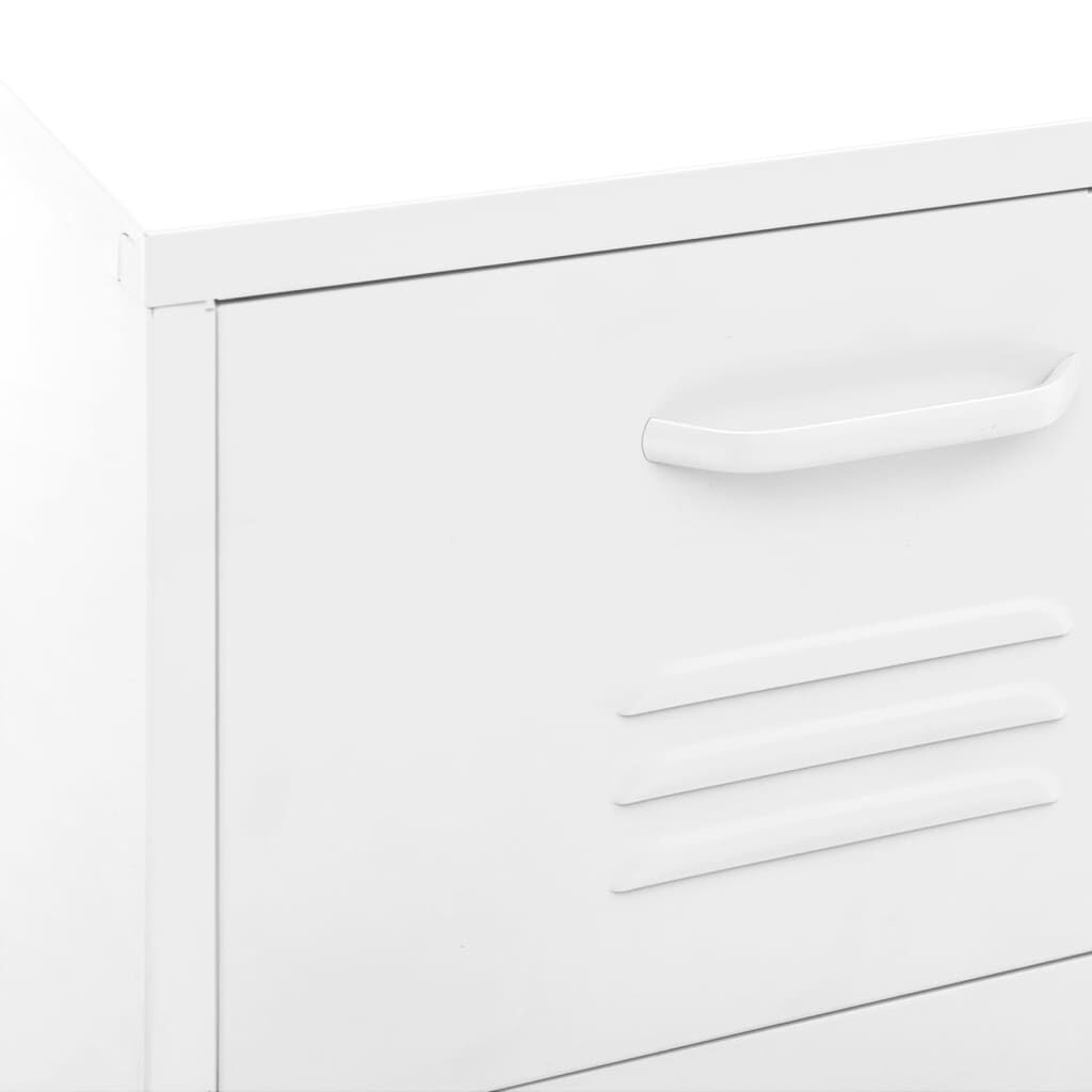 vidaXL Ντουλάπι Αποθήκευσης Λευκό 42,5x35x101,5 εκ. από Ατσάλι