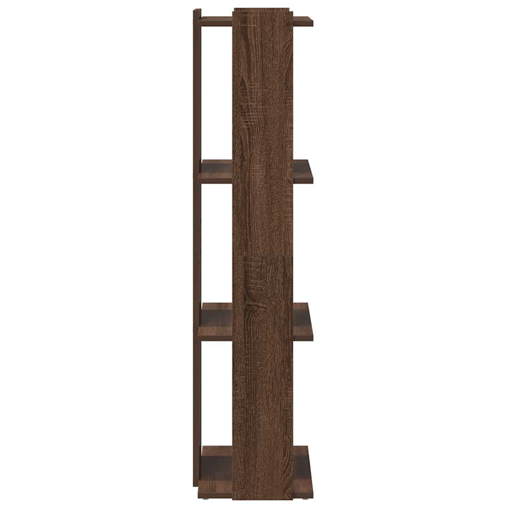 vidaXL Βιβλιοθήκη 3 Επιπέδων Καφέ Δρυς 60 x 30 x 120 εκ. Επεξεργ. Ξύλο