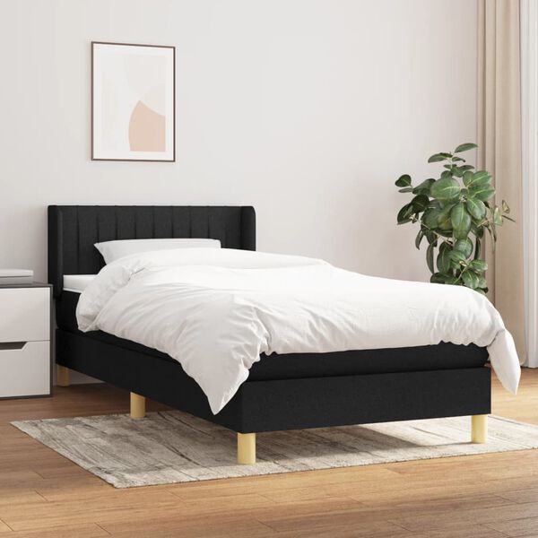 vidaXL &Kappa;&rho;&epsilon;&beta;ά&tau;&iota; Boxspring &mu;&epsilon; &Sigma;&tau;&rho;ώ&mu;&alpha; &Mu;&alpha;ύ&rho;&omicron; 90x190 &epsilon;&kappa;.&Upsilon;&phi;&alpha;&sigma;&mu;ά&tau;&iota;&nu;&omicron;