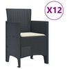 vidaXL Σέτ φαγητού για κήπο 13 pcs Ανθρακί Rattan Polt