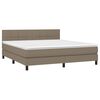 vidaXL &Kappa;&rho;&epsilon;&beta;ά&tau;&iota; Boxspring &mu;&epsilon; &Sigma;&tau;&rho;ώ&mu;&alpha; & LED Taupe 160x200 &epsilon;&kappa;. &Upsilon;&phi;&alpha;&sigma;&mu;ά&tau;&iota;&nu;&omicron;