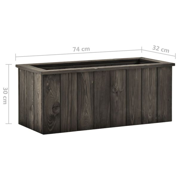 vidaXL Ζαρντινιέρα Υπερυψωμένη Σκ. Γκρι 74x32x30 εκ. Μασίφ Ξύλο Πεύκου