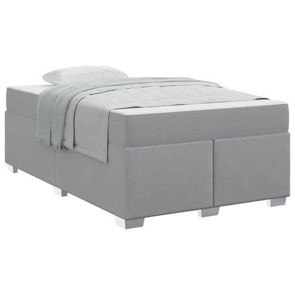 vidaXL Σκελετός Κρεβατιού Άλλο Ανοιχτό γκρι 120 x 190 cm ύφασμα
