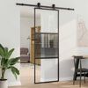 vidaXL Συρόμενη Πόρτα Μαύρο 76 x 205 cm Σκληρυμένο γυαλί και Αλουμίνιο