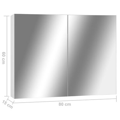 vidaXL Καθρέφτης Μπάνιου με Ντουλάπι Λευκό 80 x 15 x 60 εκ. από MDF