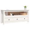 vidaXL Έπιπλο Τηλεόρασης Λευκό 114x35x52 εκ. από Μασίφ Ξύλο Πεύκου