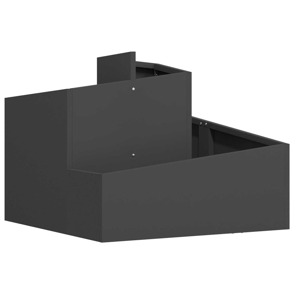 vidaXL Γλάστρα Κήπου Μαύρο 60 x 60 x 50 εκ Ατσάλι