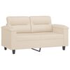 vidaXL Καναπές Διθέσιος Beige 120 εκ. Ύφασμα Μικροϊνών με Μαξιλάρια