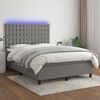 vidaXL &Kappa;&rho;&epsilon;&beta;ά&tau;&iota; Boxspring &mu;&epsilon; &Sigma;&tau;&rho;ώ&mu;&alpha; & LED &Sigma;&kappa;.&Gamma;&kappa;&rho;&iota; 140x190&epsilon;&kappa;. &Upsilon;&phi;&alpha;&sigma;&mu;ά&tau;&iota;&nu;&omicron;