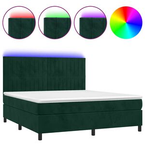 vidaXL &Kappa;&rho;&epsilon;&beta;ά&tau;&iota; Boxspring &mu;&epsilon; &Sigma;&tau;&rho;ώ&mu;&alpha; & LED &Sigma;&kappa;. &Pi;&rho;ά&sigma;&iota;&nu;&omicron; 160x200&epsilon;&kappa; &Beta;&epsilon;&lambda;&omicron;ύ&delta;&omicron;