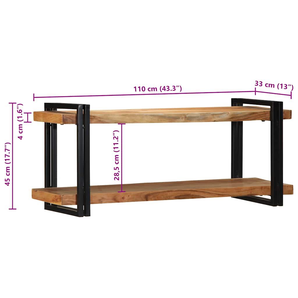 vidaXL Ράφι τοίχου 110x33x45 cm Μασίφ ξύλο ακακίας
