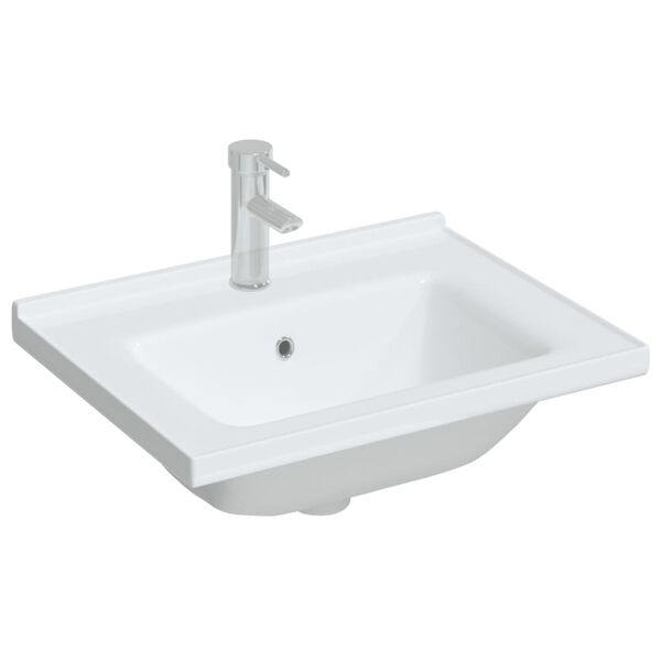 vidaXL Νιπτήρας Μπάνιου Ορθογώνιος Λευκός 61 x 48 x 19,5 εκ. Κεραμικός