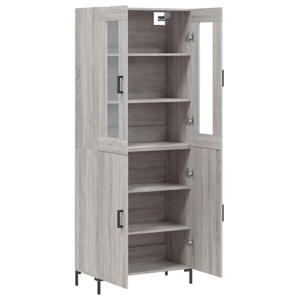 vidaXL Ντουλάπι Γκρι Sonoma 69,5 x 34 x 180 εκ. Επεξεργασμένο Ξύλο