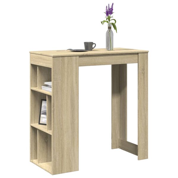 vidaXL Τραπέζι Μπαρ με Ράφια Sonoma Δρυς 102x50x103,5εκ Επεξ. Ξύλο