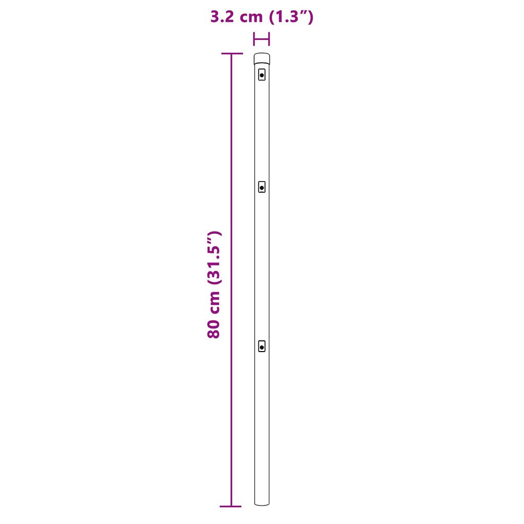 vidaXL Στηθαία με Βάσεις 26 τμχ Ø32mm 70cm Γαλβανισμένο Χάλυβα