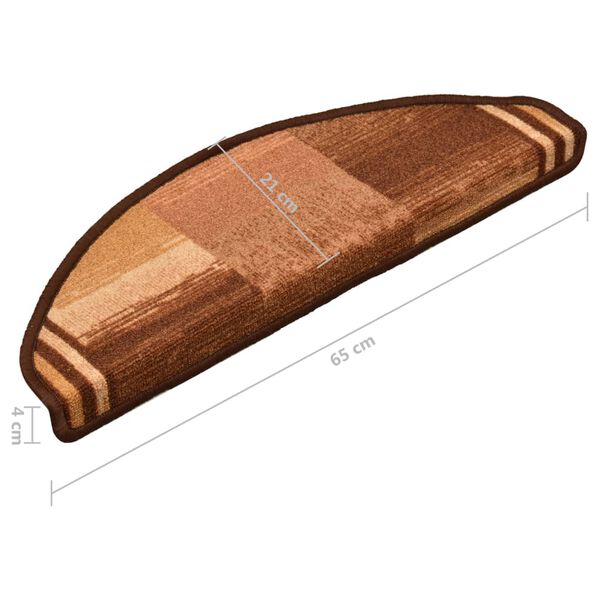 vidaXL Πατάκια Σκάλας Αυτοκόλλητα 10 τεμ. Καφέ 65x21x4 εκ.