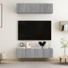 vidaXL Έπιπλα Τηλεόρασης Τοίχου 4 τεμ. Γκρι 60x30x30 εκ. Επ. Ξύλο