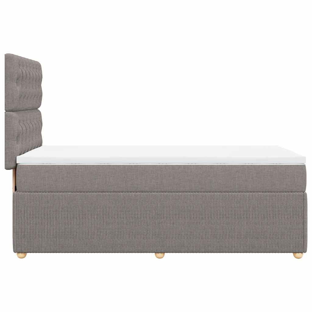 vidaXL Κρεβάτι Boxspring με Στρώμα Taupe 90x200 εκ. Υφασμάτινο