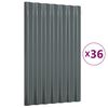 vidaXL Πάνελ Οροφής 36 τεμ. Ανθρακί 60x36 εκ. Γαλβανισμένος χάλυβας