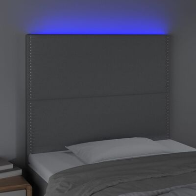 vidaXL Κεφαλάρι Κρεβατιού LED Ανοιχτό Γκρι 90x5x118/128 εκ. Υφασμάτινο