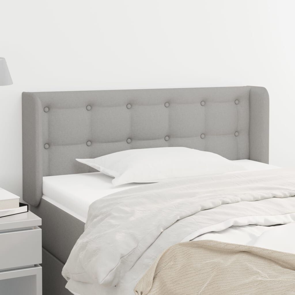 vidaXL Κεφαλάρι με Πτερύγια Ανοιχτό Γκρι 83x16x78/88 εκ. Υφασμάτινο