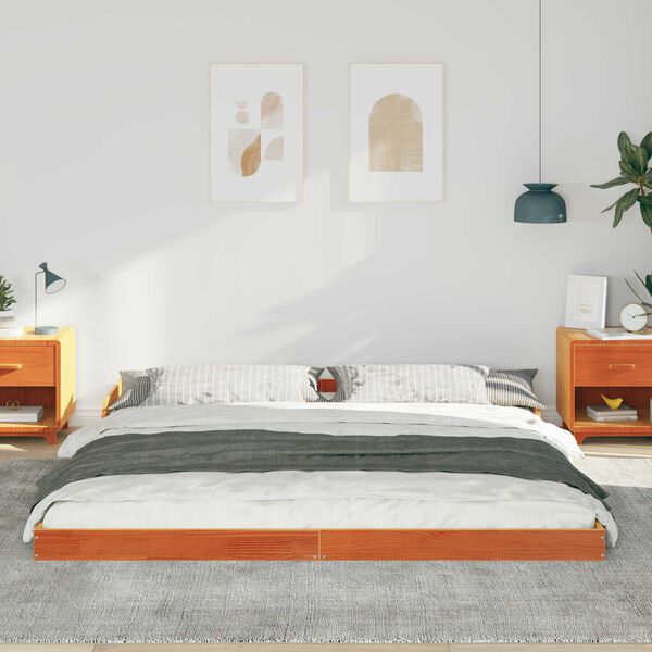vidaXL Σκελετός Κρεβατιού Καφέ κεριού 180 x 210 cm Μασίφ ξύλο πεύκου