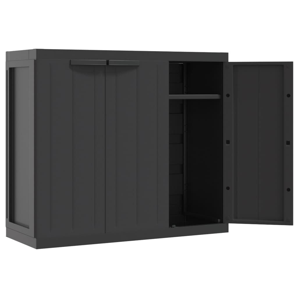 vidaXL Ντουλάπι Αποθ. Εξ. Χώρου Μαύρο 97x37x85 εκ. Πολυπροπυλένιο