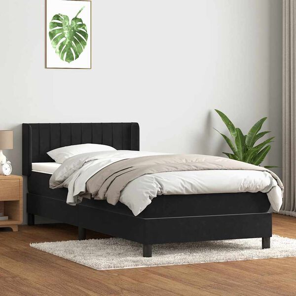 vidaXL &Kappa;&rho;&epsilon;&beta;ά&tau;&iota; Boxspring &mu;&epsilon; &Sigma;&tau;&rho;ώ&mu;&alpha; &Mu;&alpha;ύ&rho;&omicron; 90x210 &epsilon;&kappa;. &Beta;&epsilon;&lambda;&omicron;ύ&delta;&iota;&nu;&omicron;