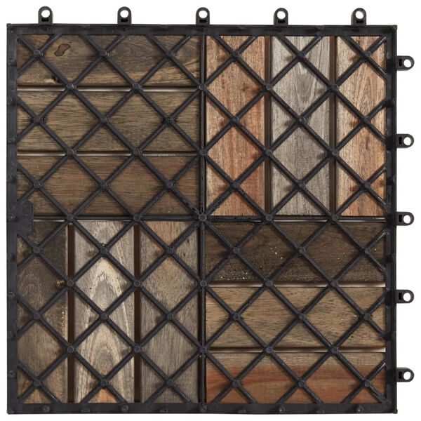 vidaXL Πλακάκια Deck 20 τεμ. Γκρι Πατίνα 30x30 εκ. Μασίφ Ξύλο Ακακίας